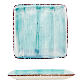 Gural turquoise farfurie patrata 17x17cm