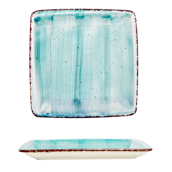 Gural turquoise farfurie patrata 22x22cm