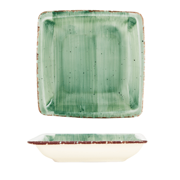 Gural green farfurie patrata supa 19x19cm