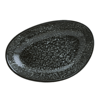 Farfurie ovala portelan bonna cosmos black 15x8,5cm, 130ml