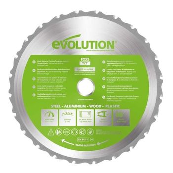 Disc pentru fierastrau circular, taiere multifunctionala Evolution EVOFURYBLADE255MULTI-3185, O255 x 25.4 mm, 24 dinti elefant.ro imagine 2022