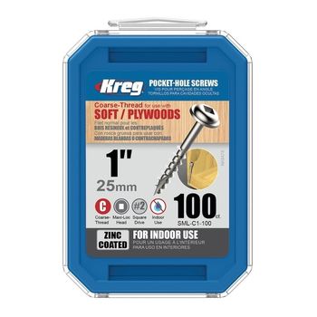 Set suruburi autofiletante cu cap patrat kreg kregsml-c1-100-int, 25 mm, 100 bucati