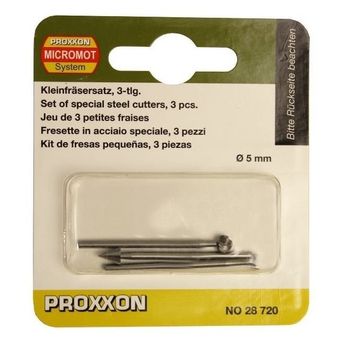 Set freze din otel-wolfram-vanadiu proxxon prxn28720, o5 mm, 3 piese