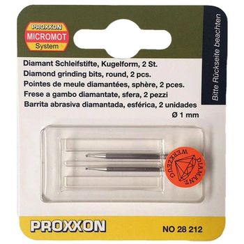 Set biaxuri diamantate de forma sferica micromot proxxon prxn28212, o1 mm, 2 bucati