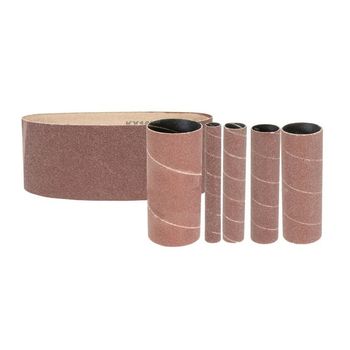 Set banda si clindri de slefuire pentru masina de slefuit cu ax gsbsm 450 guede gude38364, k80, 6 piese