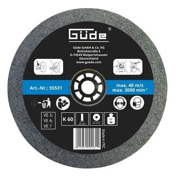 Disc abraziv pentru polizor de banc guede gude55531, o175x25x32 mm, granulatie k60