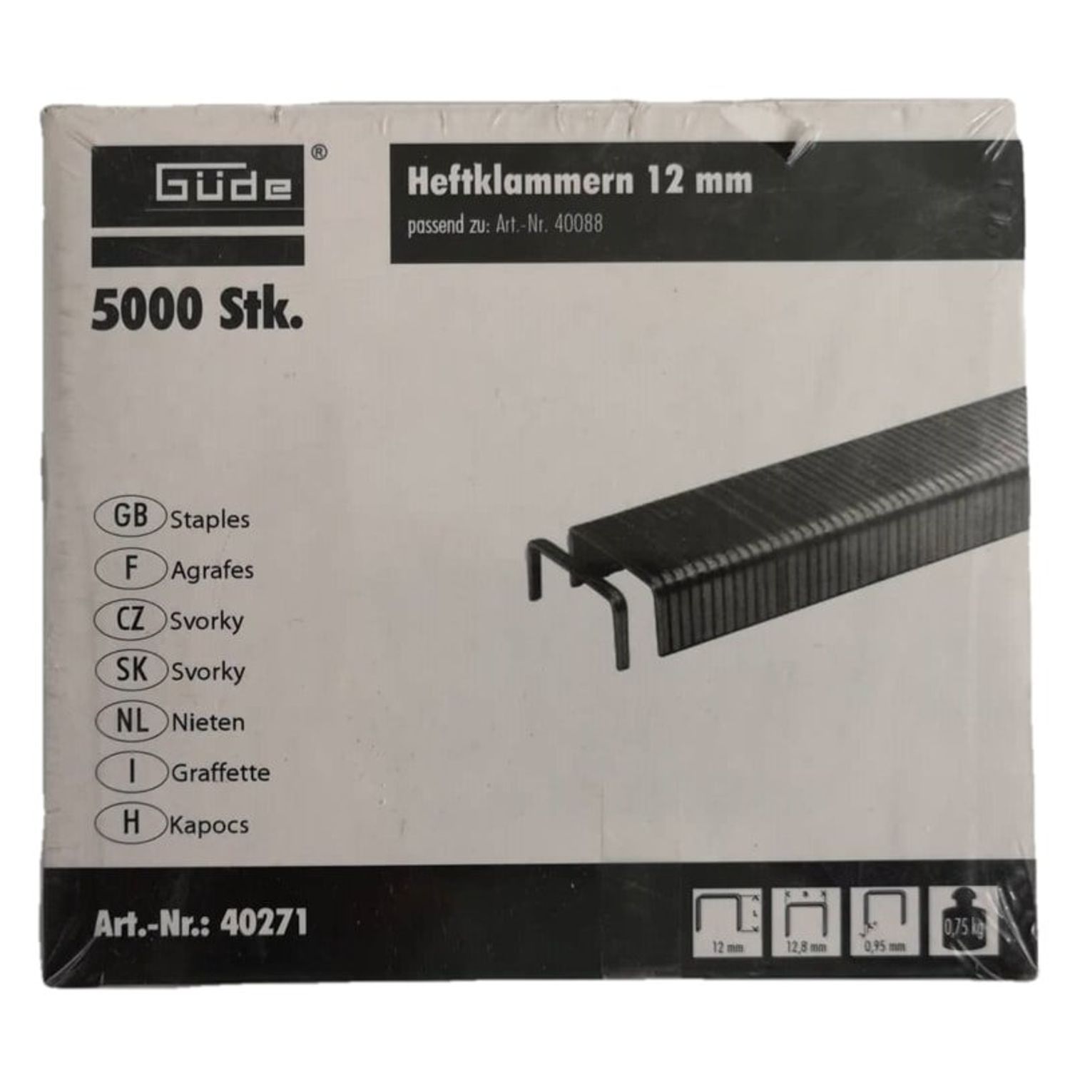Capse pentru capsator pneumatic Guede GUDE40271, 12 mm, set 5000 bucati fotografia produsului View 2 L