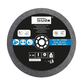 Disc abraziv pentru polizor de banc guede gude55523, o125x16x20 mm, granulatie k36