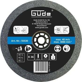 Disc abraziv pentru polizor de banc guede gude55530, o175x25x32 mm, granulatie k36