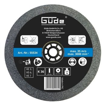 Disc abraziv pentru polizor de banc guede gude55534, o150x20x32 mm, granulatie k36