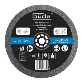 Disc abraziv pentru polizor de banc guede gude55533, o200x25x32 mm, granulatie k60