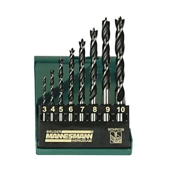 Set burghie pentru lemn mannesmann m54308, o3-10 mm, 8 piese
