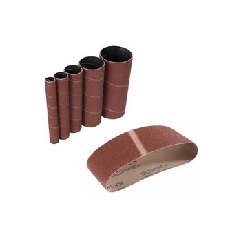 Set banda si clindri de slefuire pentru masina de slefuit cu ax gsbsm 450 guede gude38365, k150, 6 piese