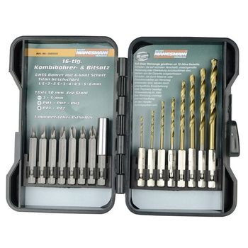 Trusa burghie pentru metal si biti mannesmann m54325, 16 piese