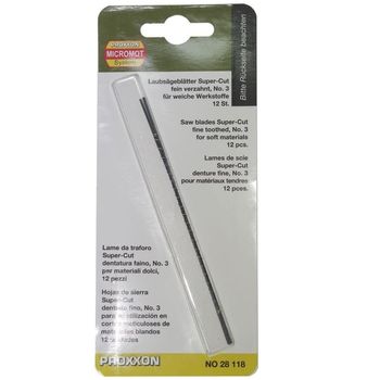 Set panze de rezerva fara pin pentru fierastrau de traforaj micromot proxxon prxn28118, 130 mm, 20 dpi, 12 bucati