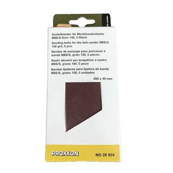 Set benzi de slefuire pentru bbs s, proxxon prxn28924, 260x40 mm, granulatie 150, 5 bucati