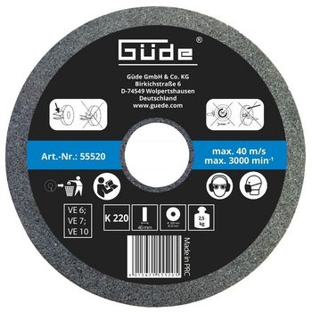 Disc abraziv pentru polizor de banc guede gude55520, o200x40x20 mm, granulatie k220