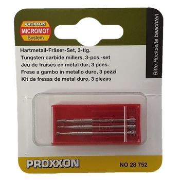 Set freze din carbura de tungsten micromot proxxon prxn28752, o1.2-o2.3 mm, 3 piese