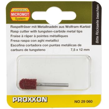 Raspel din carbura de tungsten de forma cilindrica rotunjita micromot proxxon prxn29060, 12xo7.5 mm