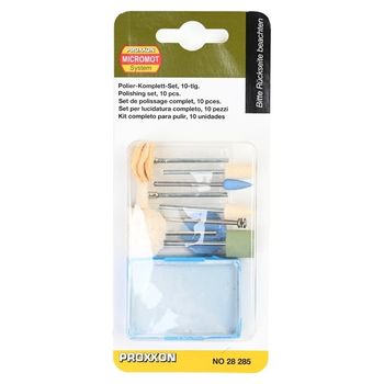 Set pentru slefuire fina si lustruirea micromot proxxon prxn28285, 10 piese