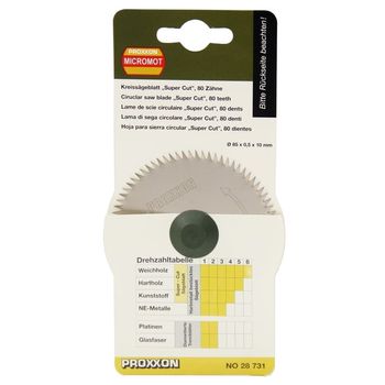 Disc super cut pentru fet, taiere lemn, plastic proxxon prxn28731, o85x10 mm, 80 dinti