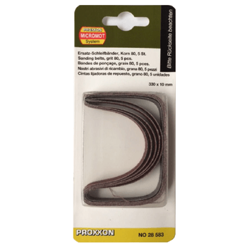 Set benzi de slefuire pentru bs e si bs a micromot proxxon prxn28583, 330x10 mm, granulatie 80, 5 bucati