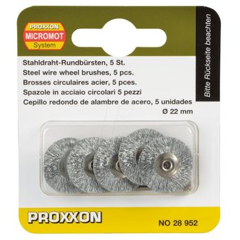Set perii din otel, slefuire metal proxxon prxn28952, o22 mm, 6 piese