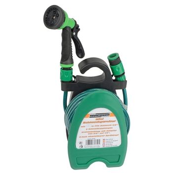 Tambur cu furtun extensibil si pistol pentru gradina mannesmann m62100, 10 m