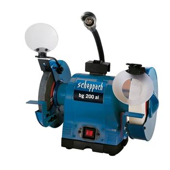 Polizor de banc dublu cu functie de polizare si slefuire bg200al scheppach sch4903106901, 550 w, o200 mm