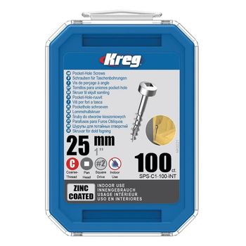 Set holtsuruburi pentru gauri in lemn kreg kregsps-c1-100, o7x25 mm, 100 bucati