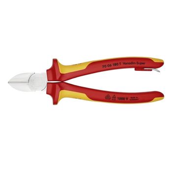 Cleste profesional cu taiere diagonala, maner izolat knipex kni7006180t, 180 mm