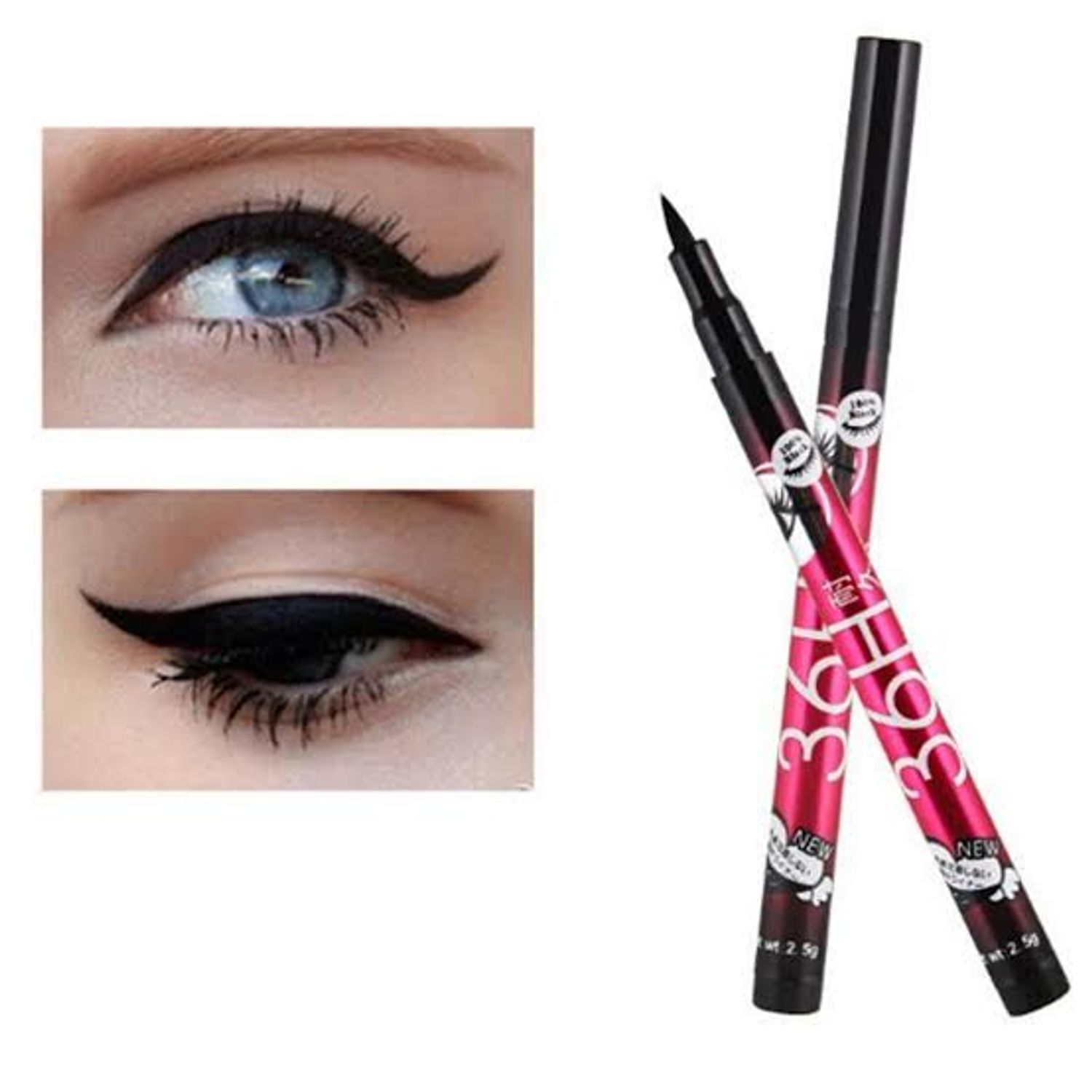 Tus de ochi rezistent YANQINA 36H lichid pentru eyeliner, de lunga durata waterproof, 01 Black, 2.5ml fotografia produsului View 3 L