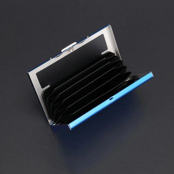 Portcard securizat rfid, aluminiu,albastru