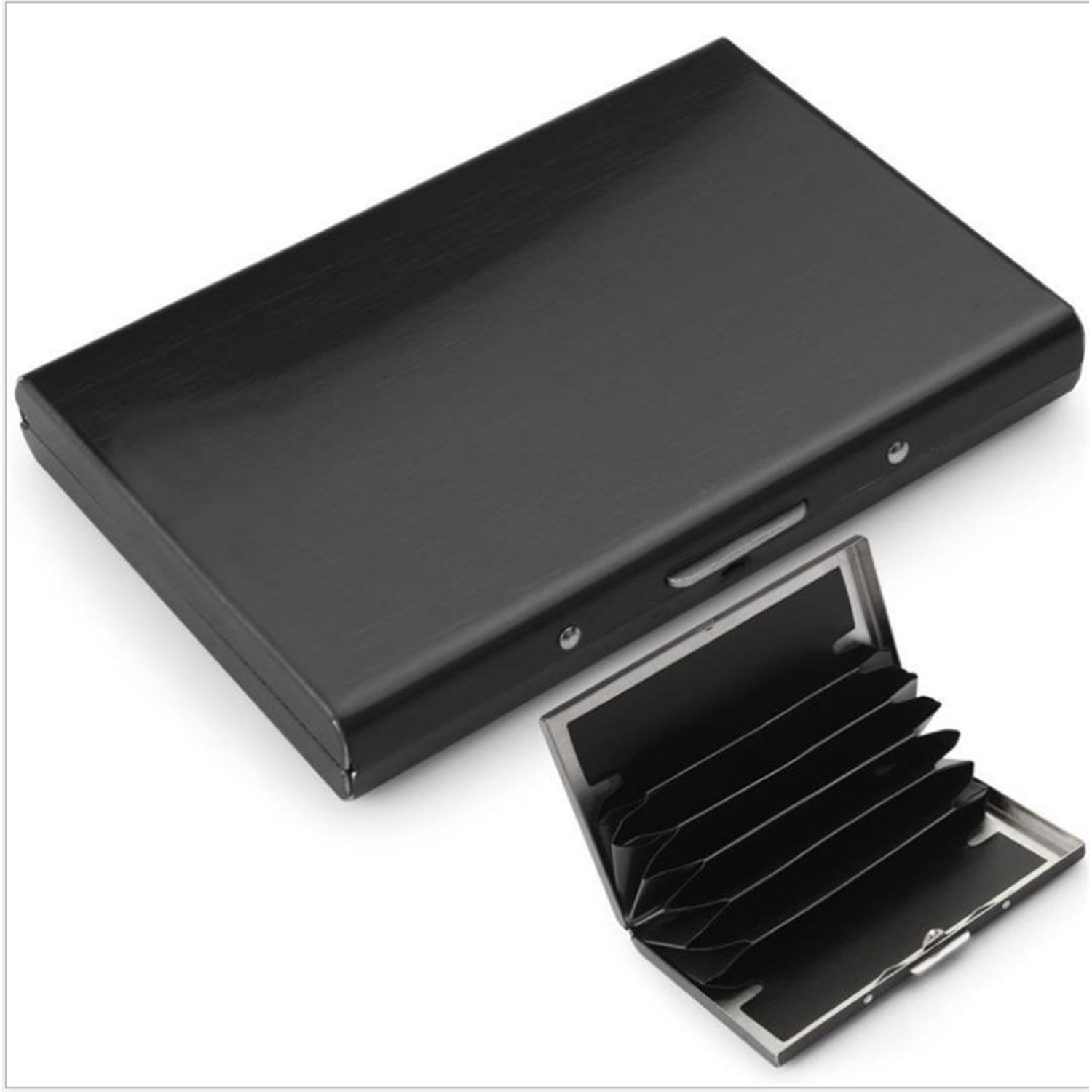Portcard securizat RFID, aluminiu,negru fotografia produsului View 4 L