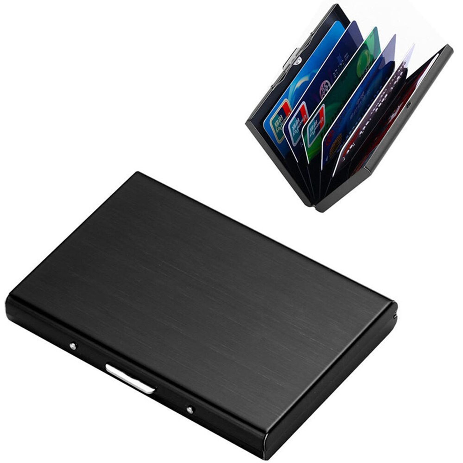 Portcard securizat RFID, aluminiu,negru fotografia produsului View 2 L