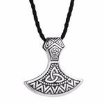 Colier cu pandantiv  Axe,  model 03 Viking,  snur 45-52 cm, Argintiu fotografia produsului
