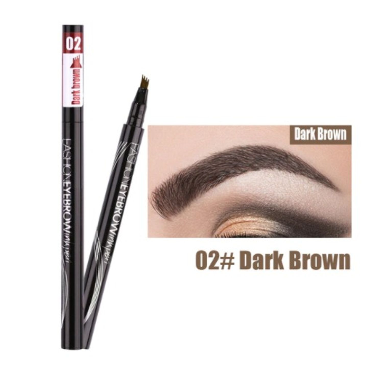 Creion pentru sprancene , Professional , Rezistent la apa , 3D Microblading, Tatoo 4 ml , 02 Dark Brown fotografia produsului View 4 L