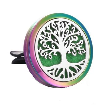 Difuzor Auto Aromaterapie , Pentru Uleiuri Esentiale , Tree Of Life , Multicolor , Disc 22 Mm