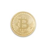 Moneda de colectie Bitcoin cu carcasa protectie, aurie fotografia produsului