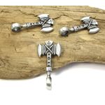 Colier cu pandantivAxe,model 04 Viking, snur 45-52 cm, Argintiu fotografia produsului View 4 S