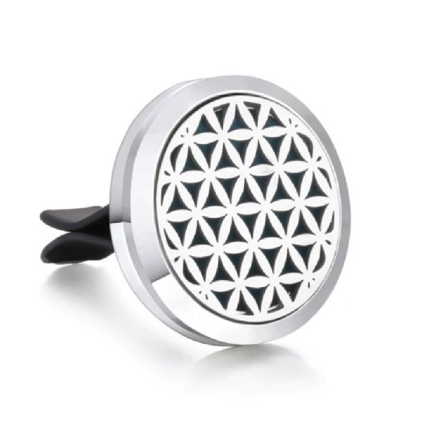 Difuzor auto aromaterapie , pentru uleiuri esentiale , argintiu , disc 22 mm fotografia produsului