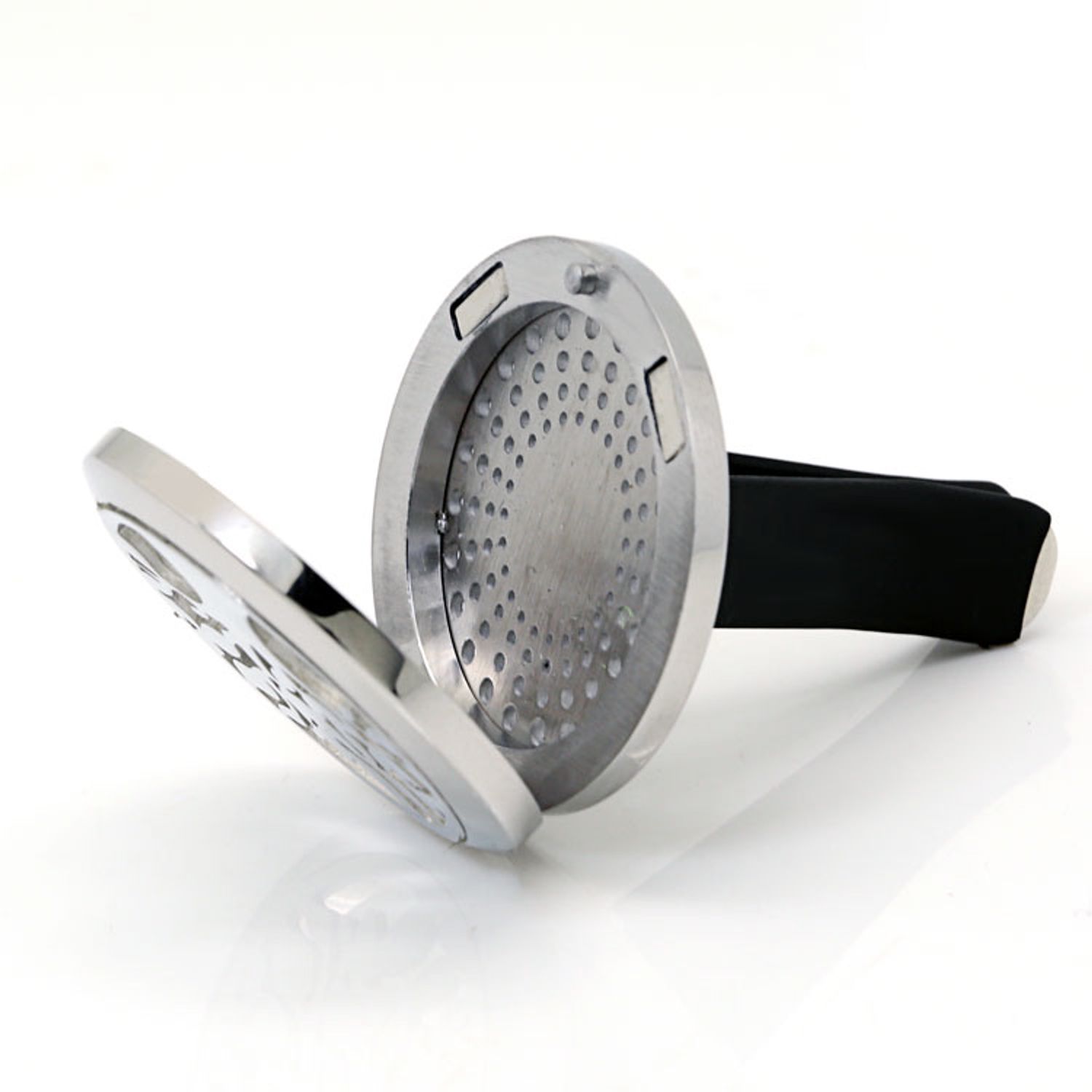 Difuzor auto aromaterapie , pentru uleiuri esentiale , argintiu , disc 22 mm fotografia produsului View 3 L