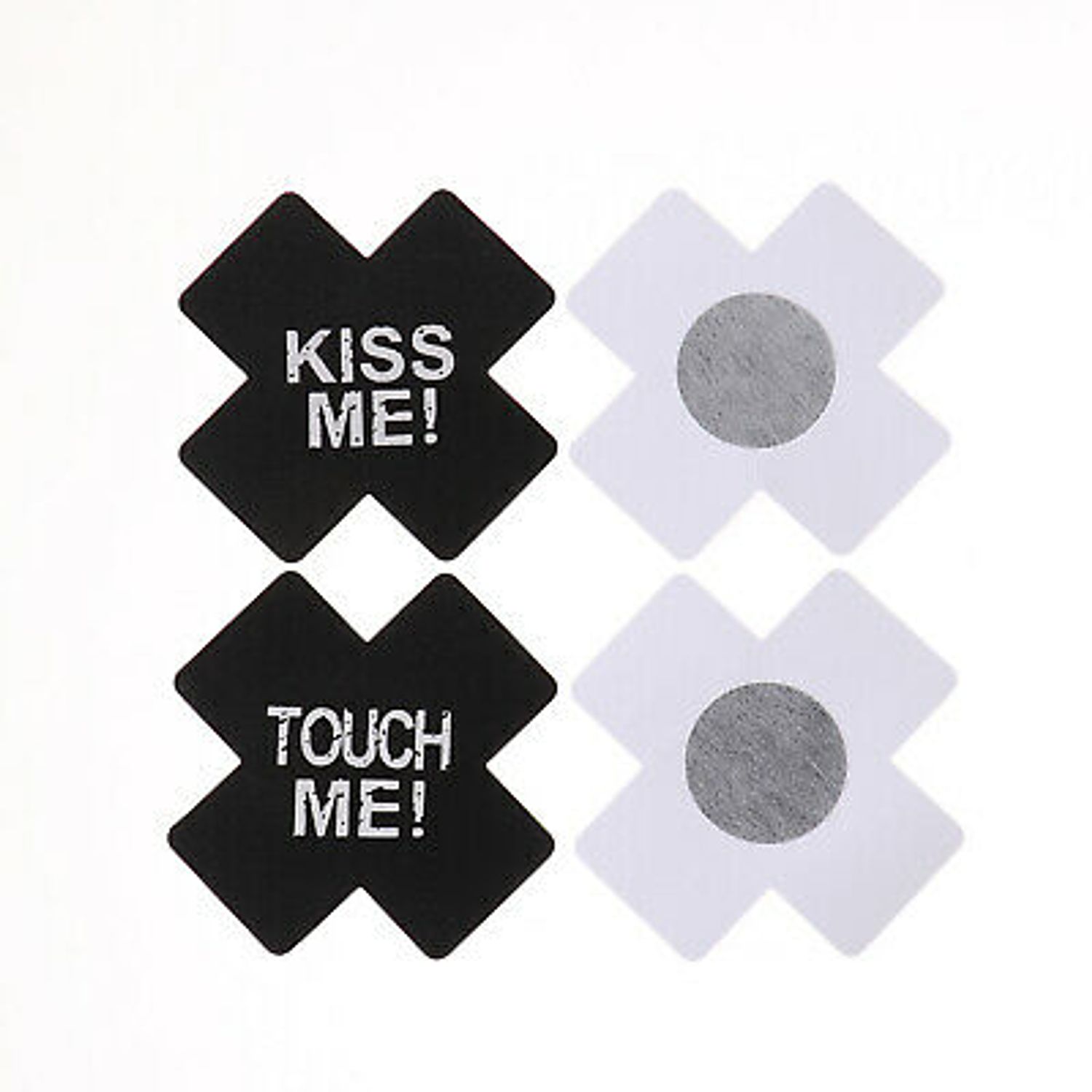 Nipple covers , material textil , Kiss Me , negru , 2 buc fotografia produsului View 6 L