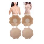 Set plasturi pentru mameloane , material textil , autocolanti , Flower , bej , 2 buc fotografia produsului View 2 S