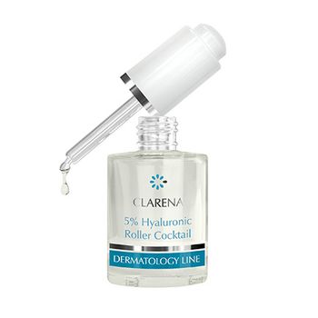 Tratament pentru fata, coctail roller hialuronic 5%,pentru pielea uscata, descuamata si deshidratata, clarena, 30 ml