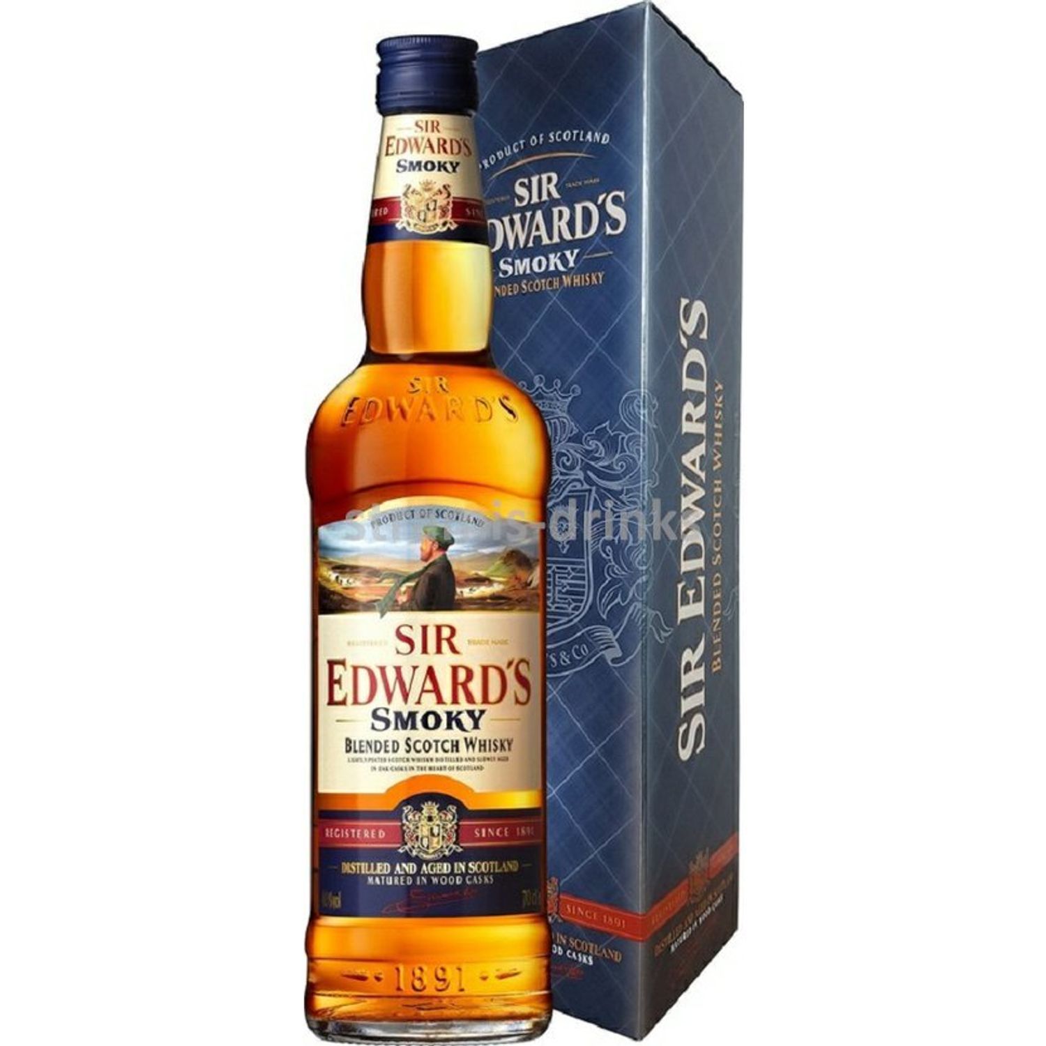 Blended Scotch Smoky Whisky, Sir Edward's, 700 ml fotografia produsului View 2 L