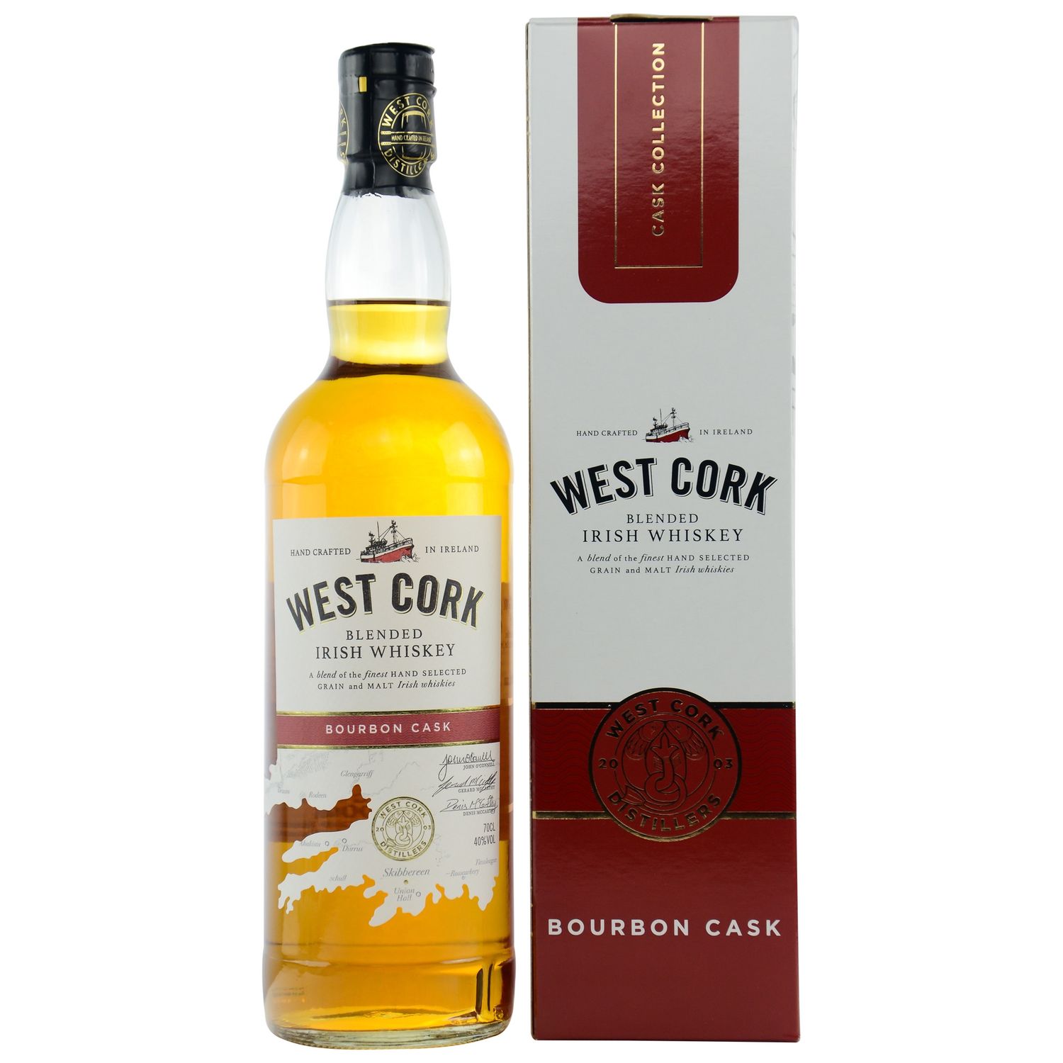 Whisky Irish West Cork Original Bourbon Cask 70cl/ 40% fotografia produsului View 3 L