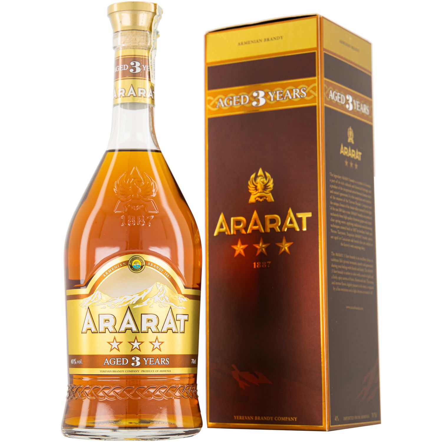 Brandy ARARAT 3 YEARS, 0.7l fotografia produsului
