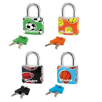 Lacat din aluminiu cu protectie colorata pentru bagaje master lock 9130eurdpsp, corp 30mm, clasa securitate 4/10 cheie