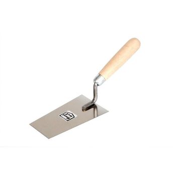 Mistrie trapezoidala din inox cu maner din lemn, 160 mm